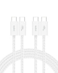 Belkin USB C to USB C 60W Braided Cable 2 Pack, 6.6ft iPhone Charger Cord | iPhone 15/16/17, Samsung Galaxy S26, Pixel 10, Airpods, iPad, Nintendo Switch 2, MacBook, Steam Deck, Travel, Chromebook