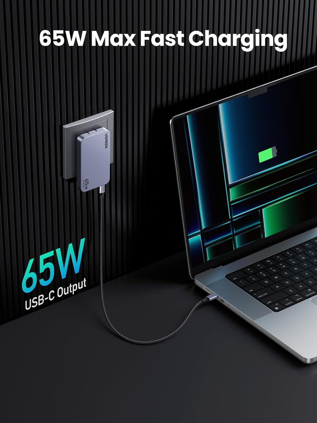 UGREEN Nexode Pro 65W GaN USB C Slim Wall Charger, 3-Port Compact Fast PPS Charger for iPhone 17/16/15 Series, MacBook Air, iPad Pro, Galaxy S25/S24, Pixel 10/9, Steam Deck