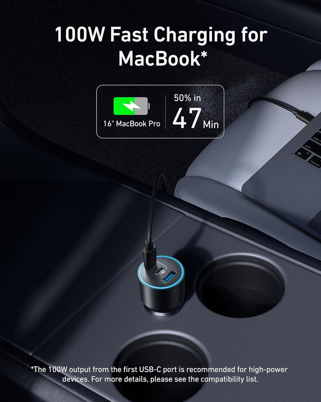 Anker Caricatore Auto USB C 167.5W Max, Accendisigari USB C 3-Porte Ultra-Compatto e Rapido, Per MacBook Pro/Air, iPhone 16/15/14/13 Serie, Samsung S24/S23, iPad Pro, AirPods, e Altro Ancora - ChargeCover