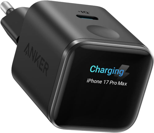 Anker Nano caricatore iPhone USB-C 45W smart display | Ricarica rapida, riconoscimento intelligente, modalità Care, design compatto, per iPhone 17/16/15, iPad - ChargeCover