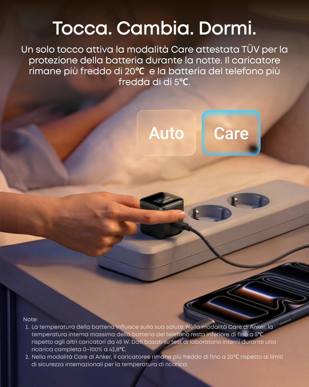 Anker Nano caricatore iPhone USB-C 45W smart display | Ricarica rapida, riconoscimento intelligente, modalità Care, design compatto, per iPhone 17/16/15, iPad - ChargeCover