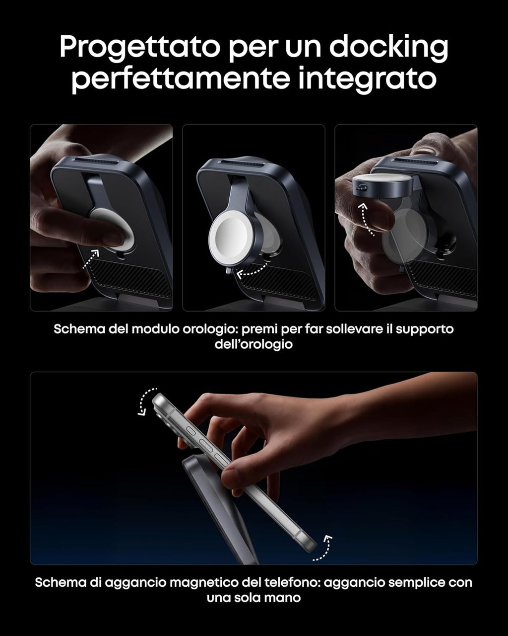 Anker Prime caricatore wireless iPhone 3 in 1 certificato Qi2.2 da 25 W | MagSafe compatibile, pieghevole e compatta. Ricarica iPhone 17/16, Apple Watch, AirPods (senza batteria, adattatore incluso) - ChargeCover