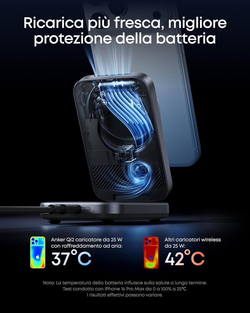 Anker Prime caricatore wireless iPhone 3 in 1 certificato Qi2.2 da 25 W | MagSafe compatibile, pieghevole e compatta. Ricarica iPhone 17/16, Apple Watch, AirPods (senza batteria, adattatore incluso) - ChargeCover