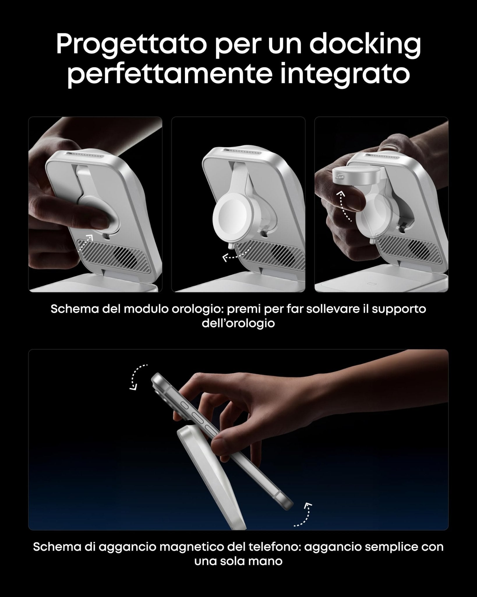 Anker Prime caricatore wireless iPhone 3 in 1 certificato Qi2.2 da 25 W | MagSafe compatibile, pieghevole e compatta. Ricarica iPhone 17/16, Apple Watch, AirPods (senza batteria, adattatore incluso) - ChargeCover