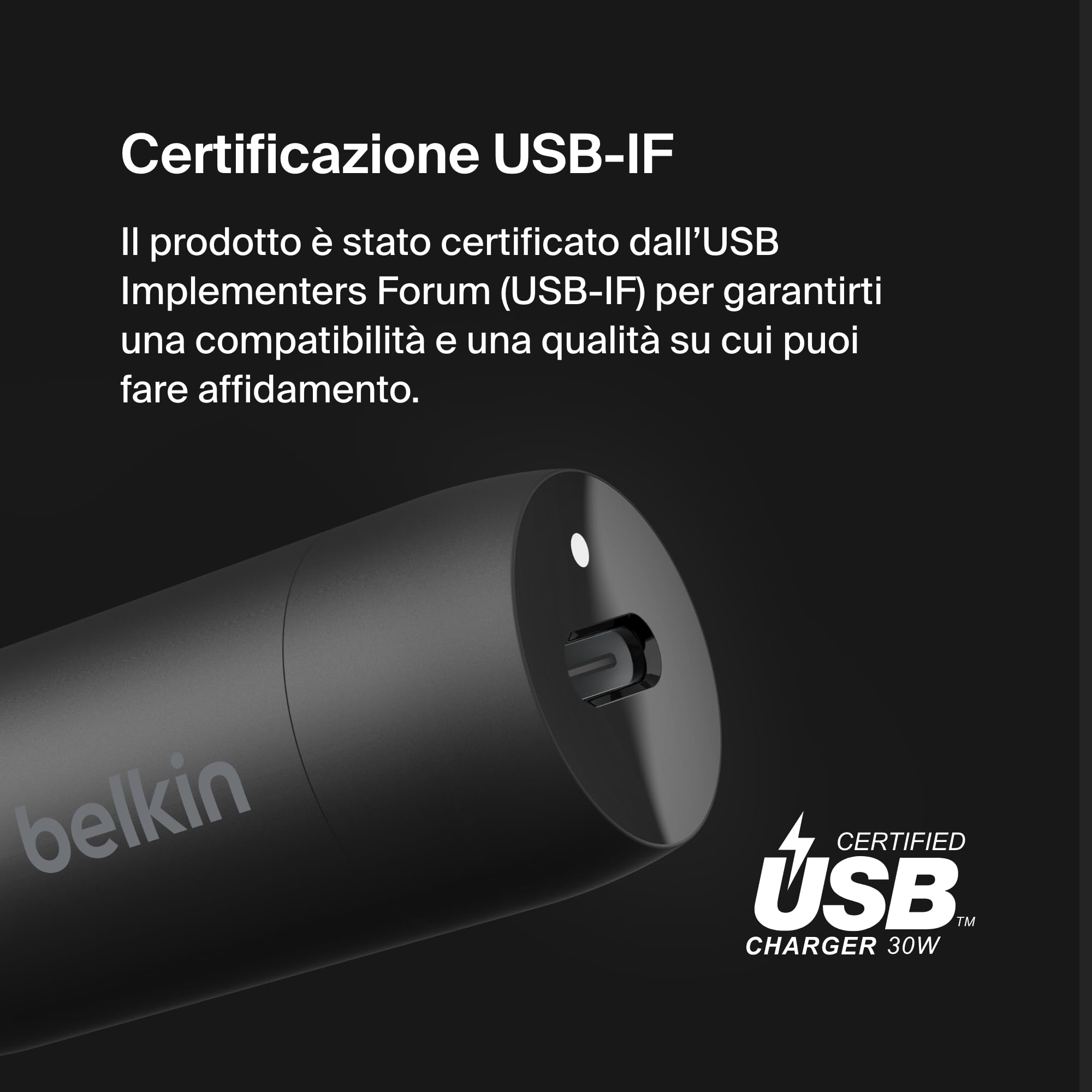 Belkin BoostCharge Caricabatteria da auto rapido da 30 W, design compatto con porta USB-C PD, compatibilità universale per iPhone 16, 15, 14, Galaxy S24, S23, Note, iPad | Ricarica rapida compatta, alimentazione USB-C, per iPhone 16, iPhone 15, Galaxy S25 - ChargeCover