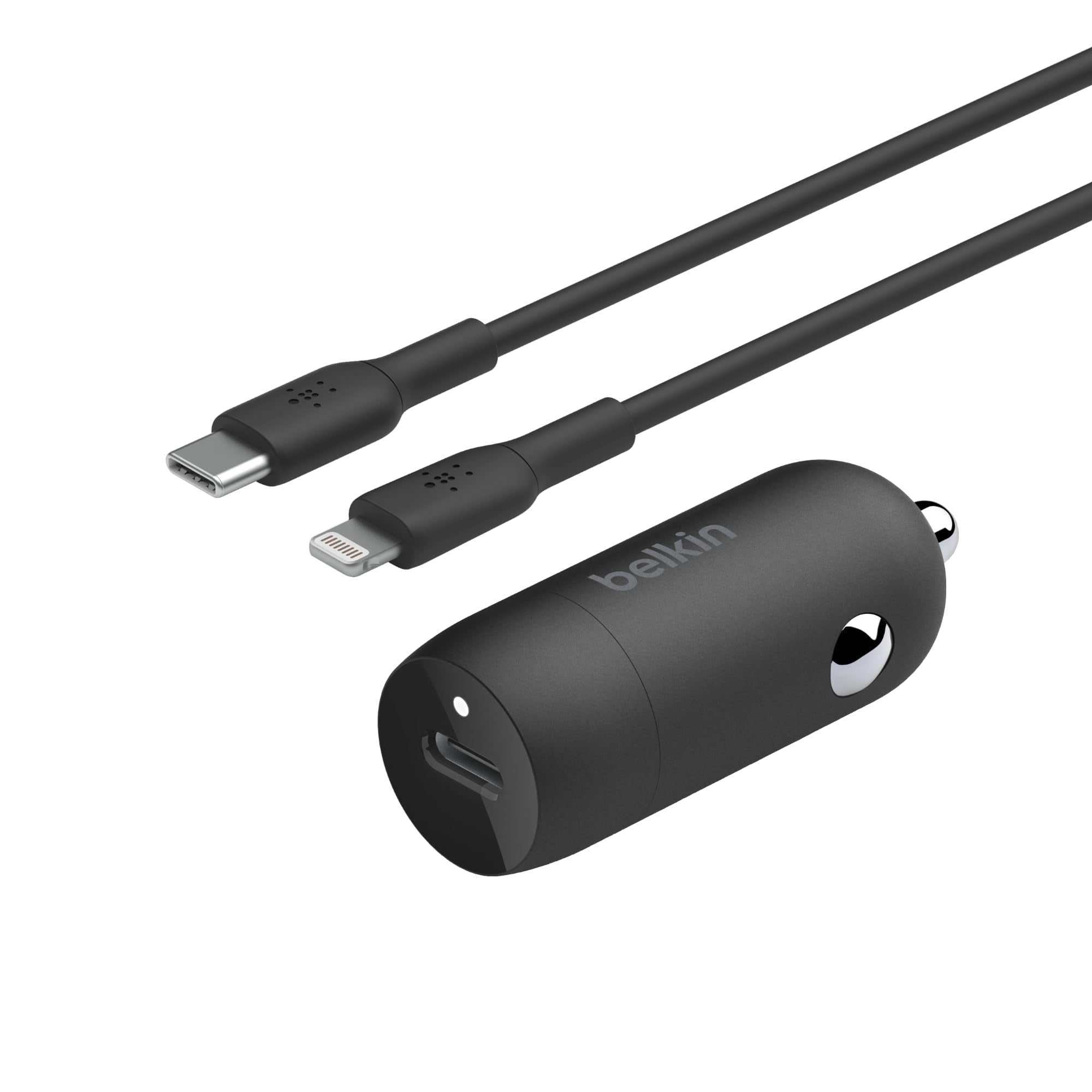 Belkin BoostCharge Caricabatteria da auto rapido da 30 W, design compatto con porta USB-C PD, compatibilità universale per iPhone 16, 15, 14, Galaxy S24, S23, Note, iPad | Ricarica rapida compatta, alimentazione USB-C, per iPhone 16, iPhone 15, Galaxy S25 - ChargeCover