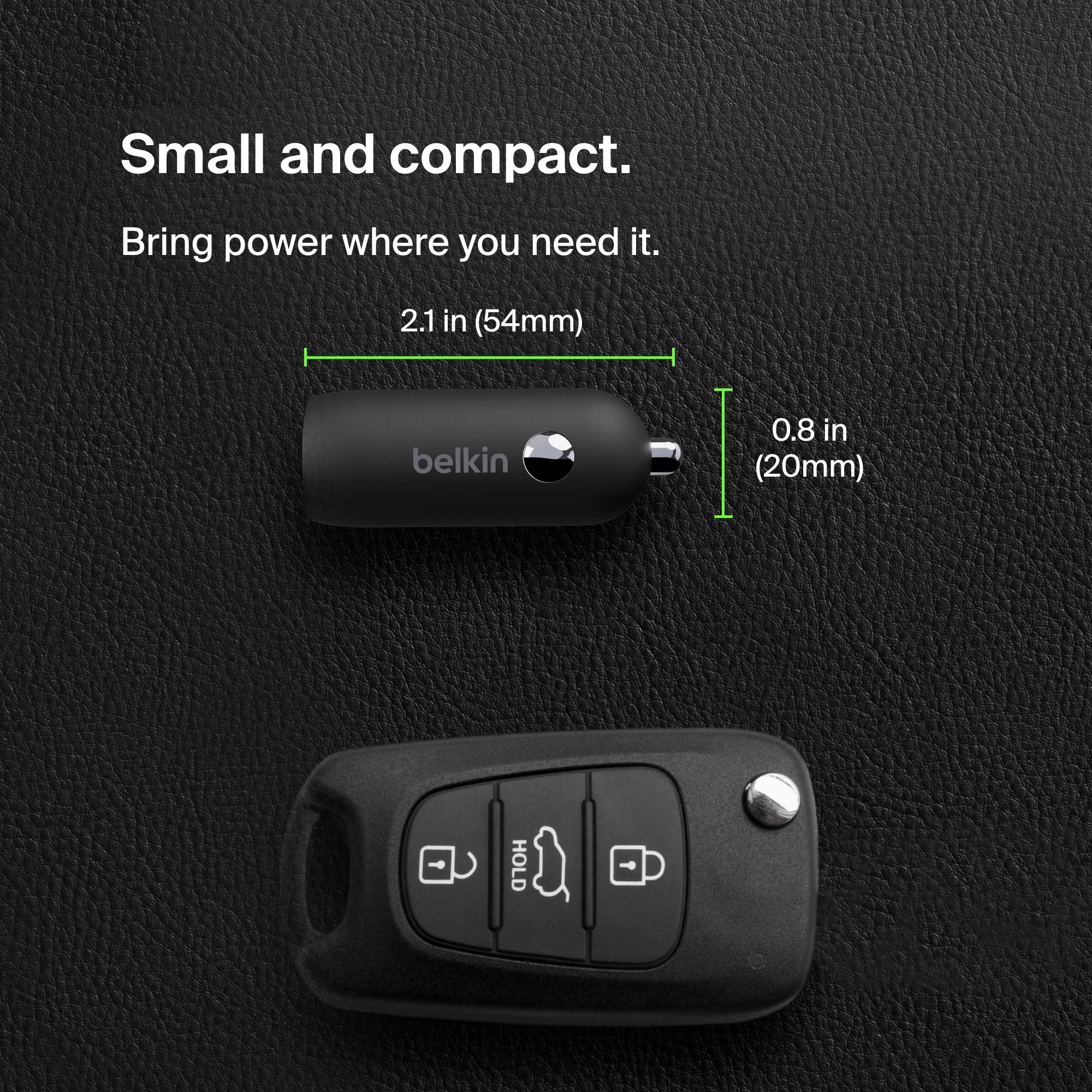 Belkin BoostCharge Caricabatteria da auto rapido da 30 W, design compatto con porta USB-C PD, compatibilità universale per iPhone 16, 15, 14, Galaxy S24, S23, Note, iPad | Ricarica rapida compatta, alimentazione USB-C, per iPhone 16, iPhone 15, Galaxy S25 - ChargeCover