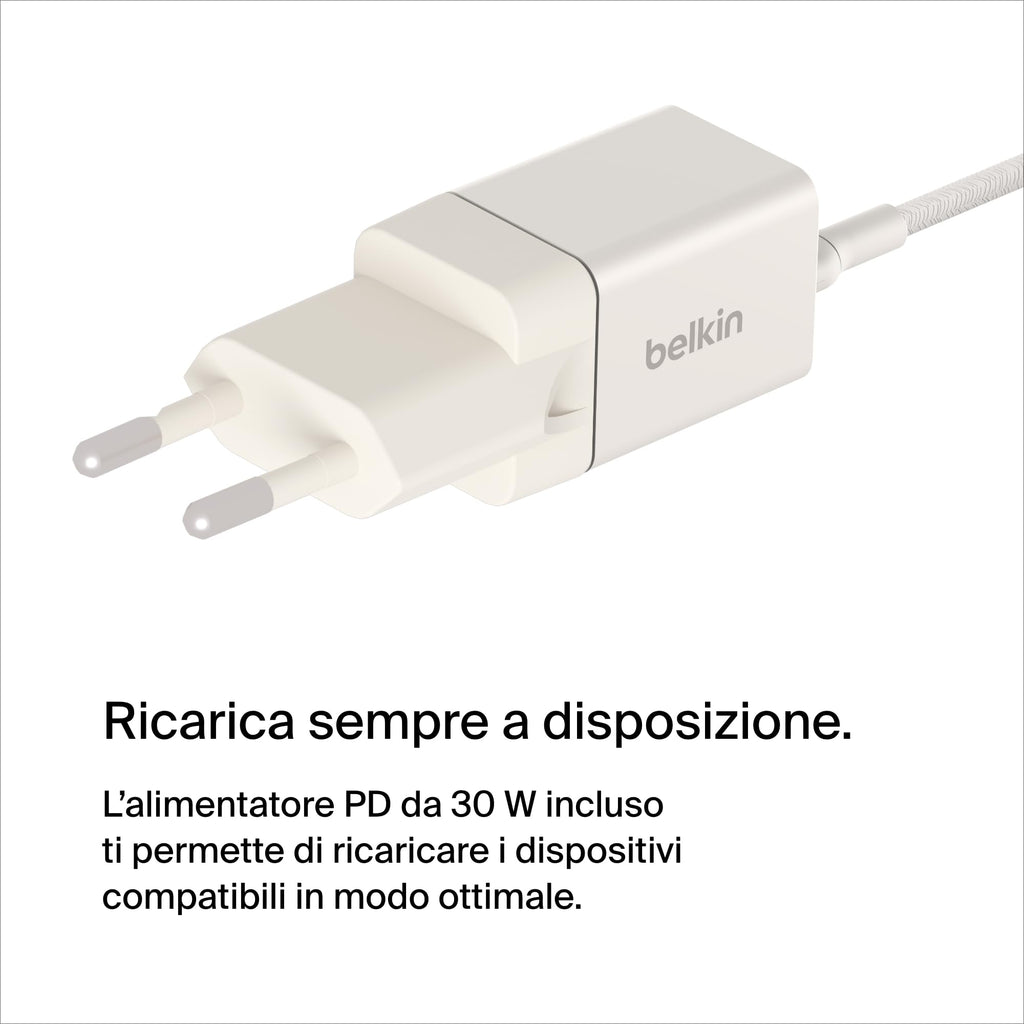 Belkin BoostCharge Caricabatteria wireless 2 in 1 con Qi2 da 15 W, caricatore MagSafe per iPhone 16, 15, 14, 13, 12, Apple Watch, AirPods e altri dispositivi Qi2, alimentatore incluso, Carbone | Base di Ricarica Magnetica MagSafe, Caricatore da Muro 30W I - ChargeCover