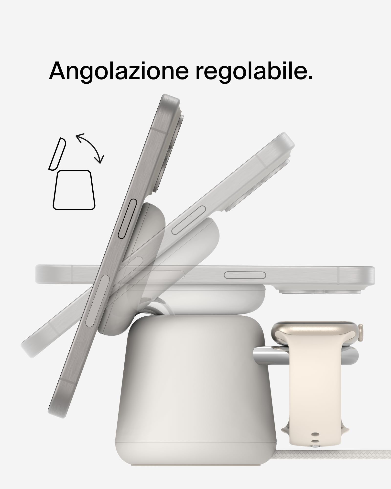 Belkin BoostCharge Caricabatteria wireless 2 in 1 con Qi2 da 15 W, caricatore MagSafe per iPhone 16, 15, 14, 13, 12, Apple Watch, AirPods e altri dispositivi Qi2, alimentatore incluso, Carbone | Base di Ricarica Magnetica MagSafe, Caricatore da Muro 30W I - ChargeCover