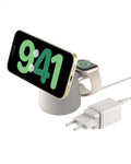 Belkin BoostCharge Caricabatteria wireless 2 in 1 con Qi2 da 15 W, caricatore MagSafe per iPhone 16, 15, 14, 13, 12, Apple Watch, AirPods e altri dispositivi Qi2, alimentatore incluso, Carbone | Base di Ricarica Magnetica MagSafe, Caricatore da Muro 30W I - ChargeCover