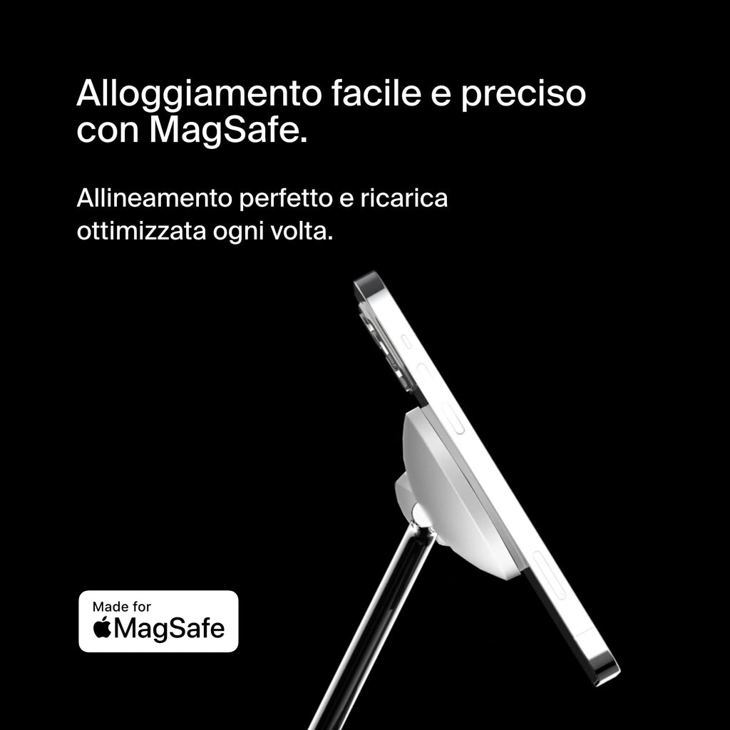 Belkin BoostCharge Caricatore 3 in 1 con Qi2, base di ricarica wireless compatibile con MagSafe, caricatore iPhone 17, Air, Pixelsnap, Apple Watch e AirPods, alimentatore incluso - Nero - ChargeCover