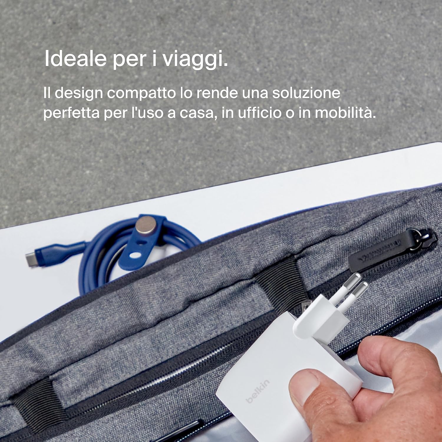 Belkin BoostCharge Doppio caricabatteria con PPS da 60 W per iPhone 16, 15, 14, iPad, Samsung Galaxy e Google Pixel, caricatore compatibile con cavi da USB-C a Lightning - ChargeCover