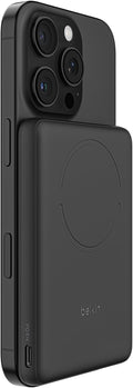 Belkin BoostCharge Power Bank Magnetico 5000mAh, Anello Magnetico - Nero | Caricatore Portatile 5000mAh Wireless, Anello Magnetico per Aggancio, 1 USB-C, Pre-Caricato, Cavo Incluso, Sicuro in Aereo - ChargeCover
