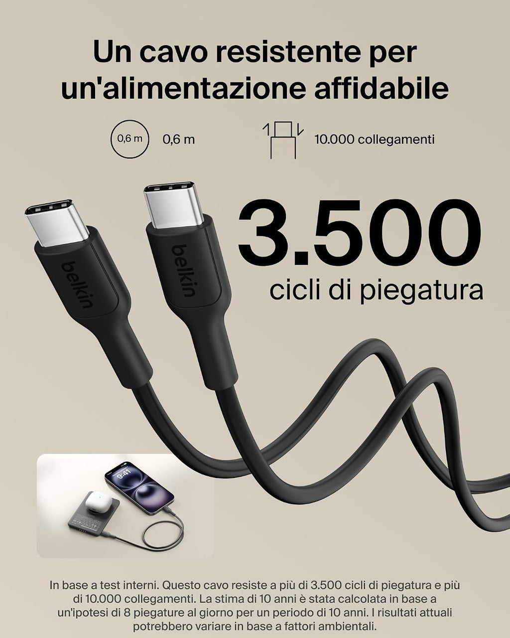 Belkin BoostCharge Power Bank Magnetico 5000mAh, Anello Magnetico - Nero | Caricatore Portatile 5000mAh Wireless, Anello Magnetico per Aggancio, 1 USB-C, Pre-Caricato, Cavo Incluso, Sicuro in Aereo - ChargeCover