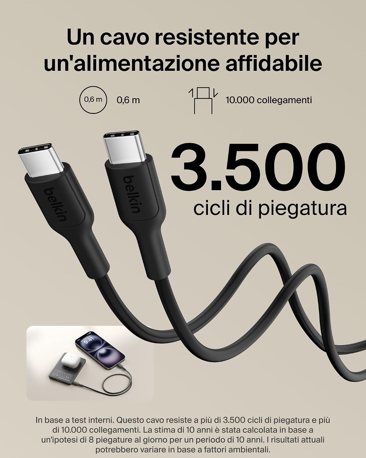 Belkin BoostCharge Power Bank Magnetico 5000mAh, Anello Magnetico - Nero | Caricatore Portatile 5000mAh Wireless, Anello Magnetico per Aggancio, 1 USB-C, Pre-Caricato, Cavo Incluso, Sicuro in Aereo - ChargeCover