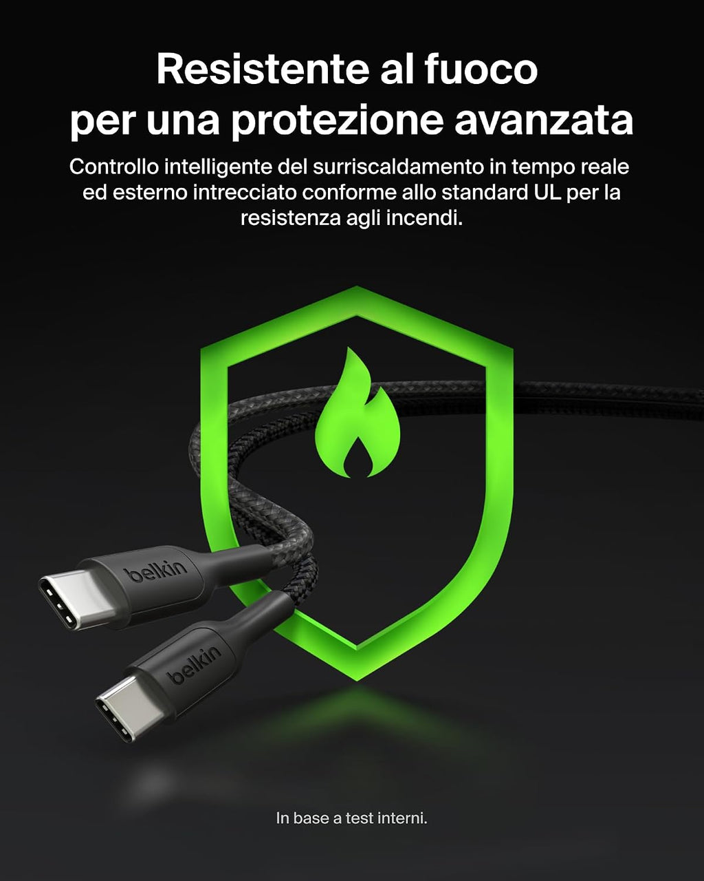 Belkin BoostCharge Pro Cavo Multi USBC 140W 2 in 1, Splitter USBC a Ricarica Rapida, 2 Uscite Tipo C con Ricarica Intelligente, Multicavo Intrecciato per MacBook, iPhone, iPad, Samsung, Pixel, Nero - ChargeCover