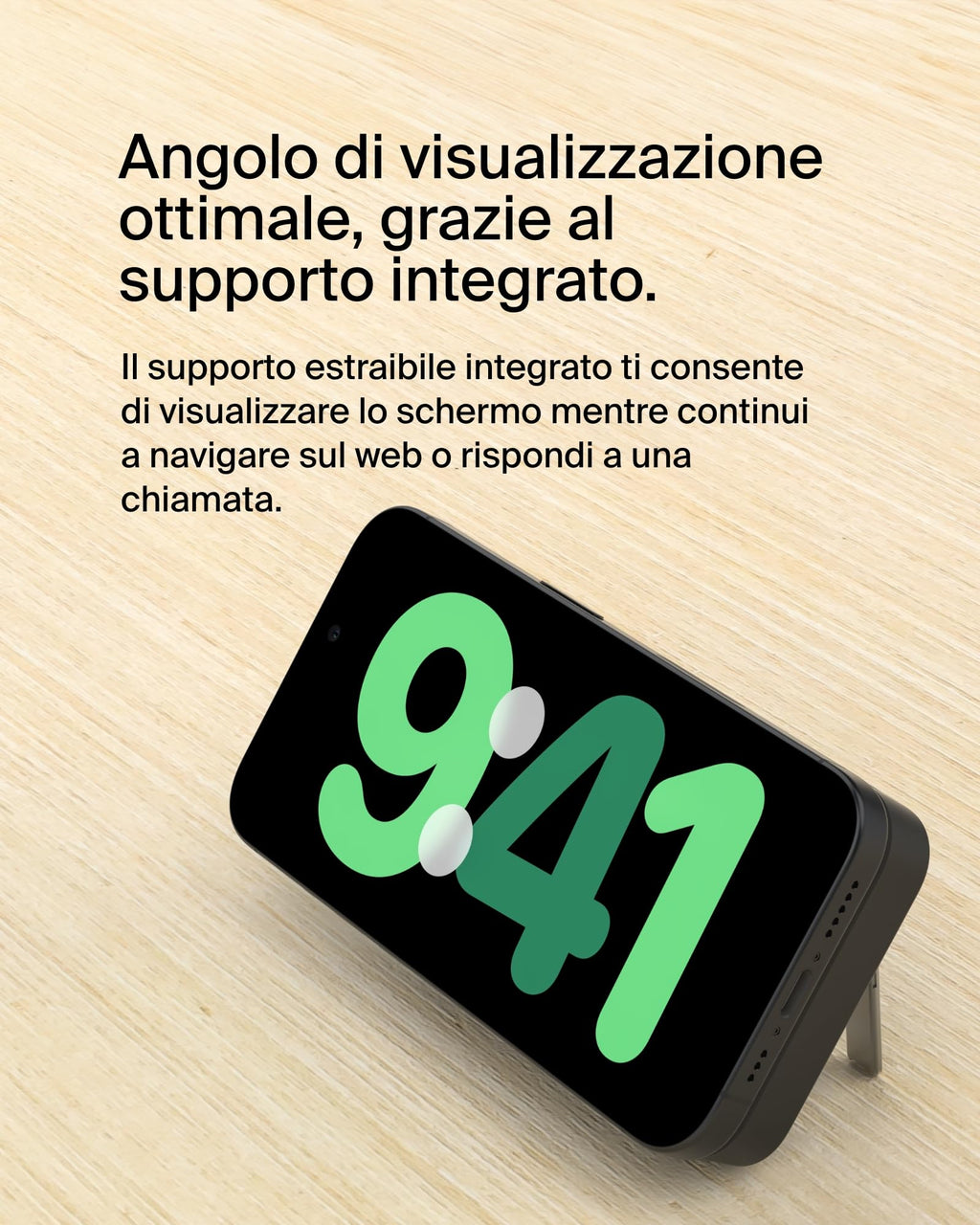 Belkin BoostCharge Pro Power bank wireless 10.000 mAh con Qi2, caricabatteria portatile compatibile con MagSafe, supporto integrato per iPhone 16, 16 Plus, 16 Pro/Pro Max, iPhone 15 e altri, nero - ChargeCover