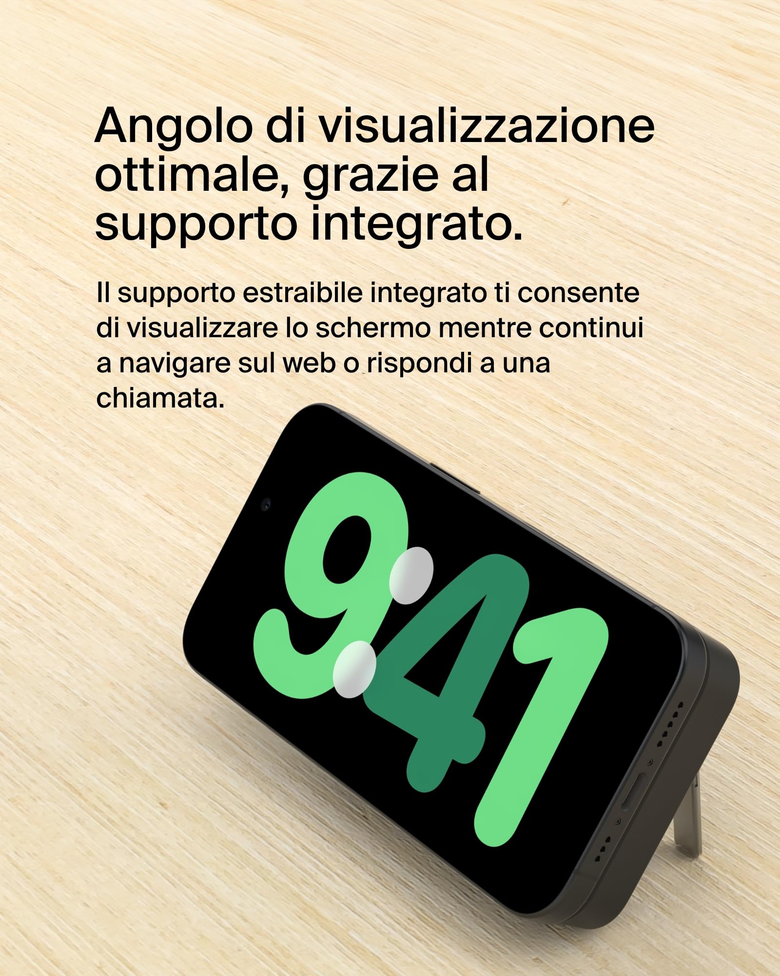 Belkin BoostCharge Pro Power bank wireless 10.000 mAh con Qi2, caricabatteria portatile compatibile con MagSafe, supporto integrato per iPhone 16, 16 Plus, 16 Pro/Pro Max, iPhone 15 e altri, nero - ChargeCover