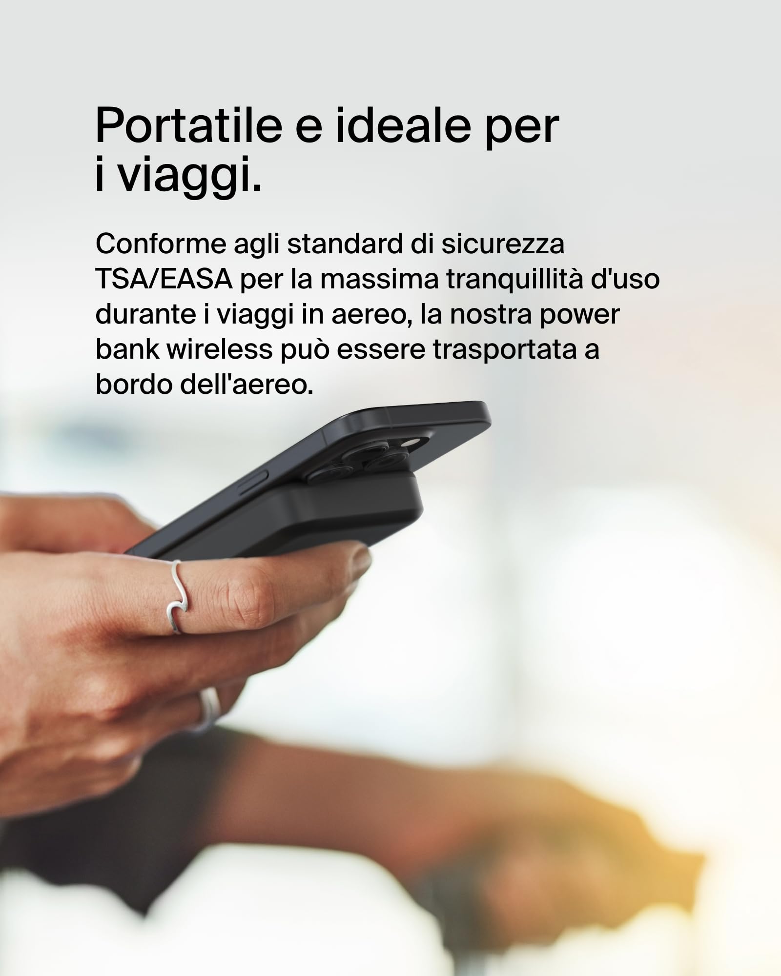 Belkin BoostCharge Pro Power bank wireless 10.000 mAh con Qi2, caricabatteria portatile compatibile con MagSafe, supporto integrato per iPhone 16, 16 Plus, 16 Pro/Pro Max, iPhone 15 e altri, nero - ChargeCover