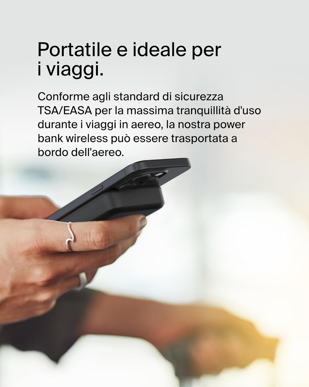 Belkin BoostCharge Pro Power bank wireless 10.000 mAh con Qi2, caricabatteria portatile compatibile con MagSafe, supporto integrato per iPhone 16, 16 Plus, 16 Pro/Pro Max, iPhone 15 e altri, nero - ChargeCover