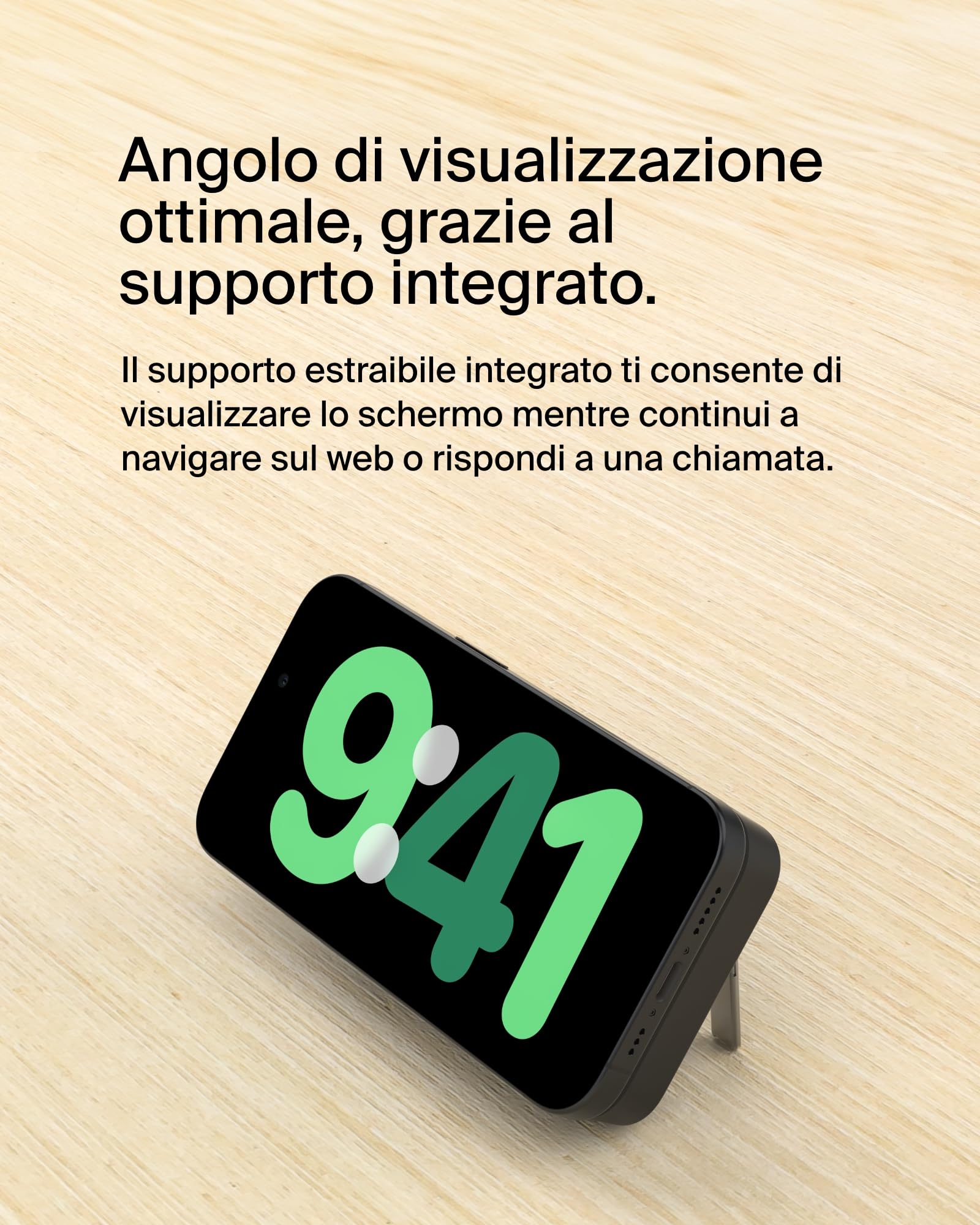 Belkin BoostCharge Pro Power bank wireless 10.000 mAh con Qi2, caricabatteria portatile compatibile con MagSafe, supporto integrato per iPhone 16, 16 Plus, 16 Pro/Pro Max, iPhone 15 e altri, nero - ChargeCover