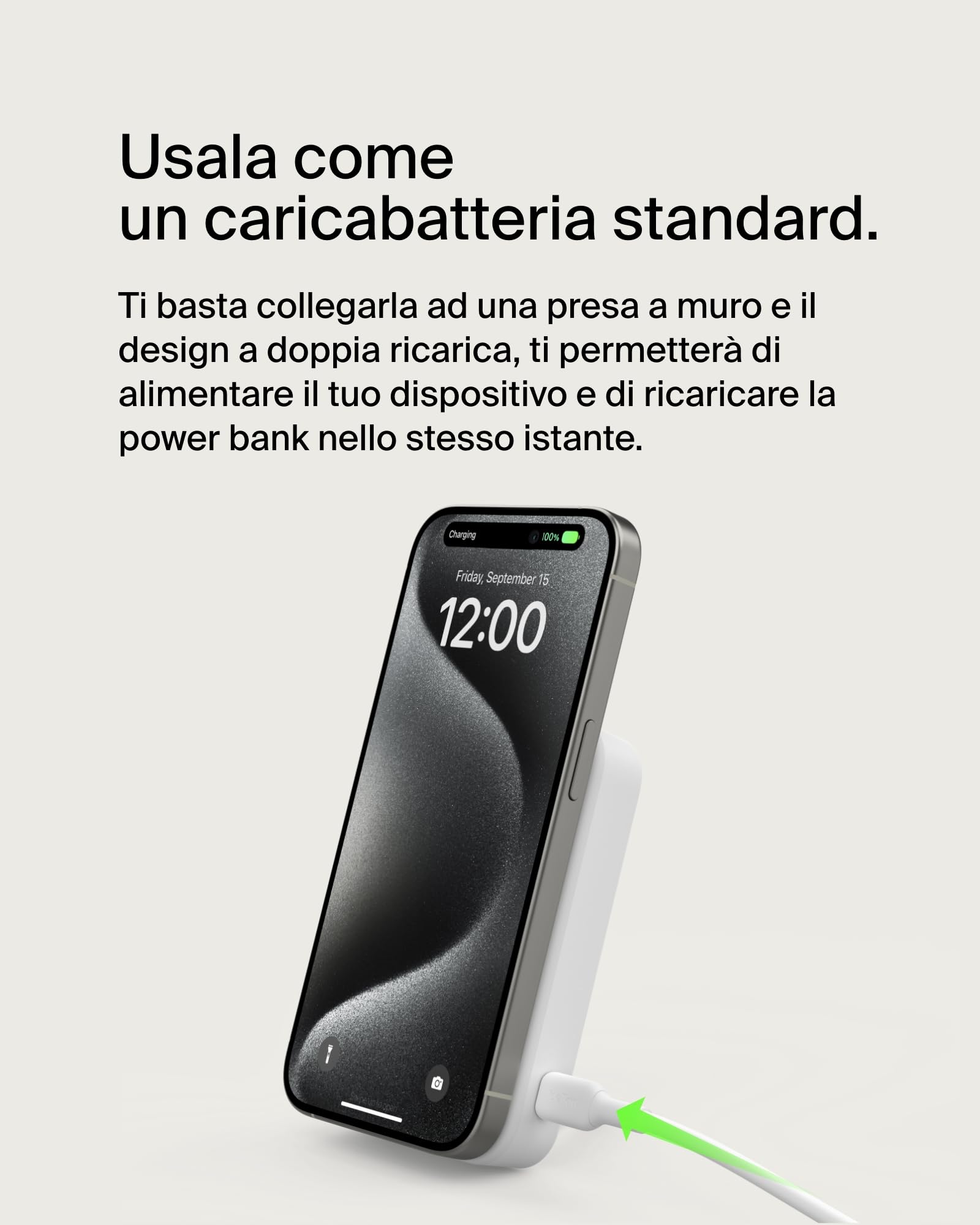 Belkin BoostCharge Pro Power bank wireless 10.000 mAh con Qi2, caricabatteria portatile compatibile con MagSafe, supporto integrato per iPhone 16, 16 Plus, 16 Pro/Pro Max, iPhone 15 e altri, nero - ChargeCover