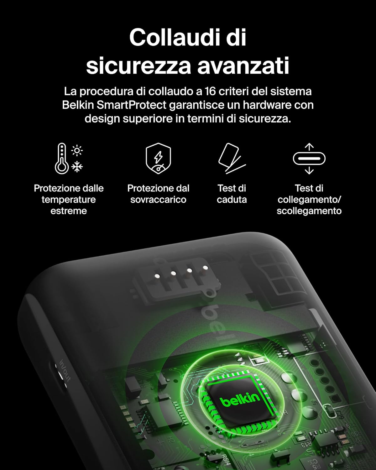 Belkin BoostCharge Pro Power bank wireless 10.000 mAh con Qi2, caricabatteria portatile compatibile con MagSafe, supporto integrato per iPhone 16, 16 Plus, 16 Pro/Pro Max, iPhone 15 e altri, nero - ChargeCover