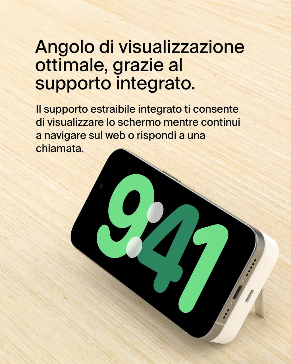 Belkin BoostCharge Pro Power bank wireless 10.000 mAh con Qi2, caricabatteria portatile compatibile con MagSafe, supporto integrato per iPhone 16, 16 Plus, 16 Pro/Pro Max, iPhone 15 e altri, nero - ChargeCover