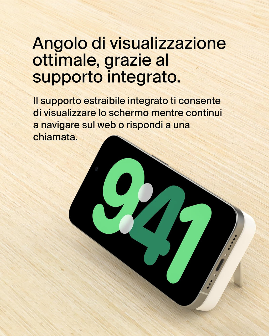 Belkin BoostCharge Pro Power bank wireless 10.000 mAh con Qi2, caricabatteria portatile compatibile con MagSafe, supporto integrato per iPhone 16, 16 Plus, 16 Pro/Pro Max, iPhone 15 e altri, nero - ChargeCover