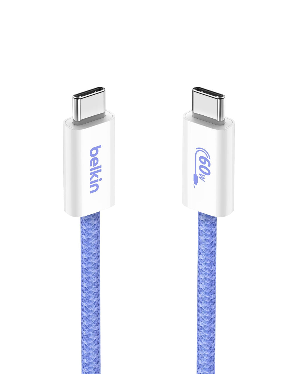 Belkin Confezione da 2 cavi intrecciati da USB-C a USB-C da 1,5 m, 60 W, cavo flessibile per ricarica rapida, cavo Type-C per iPhone 17 e iPhone 16 series, Galaxy S25, Pixel 10, iPad Pro e altri, nero - ChargeCover