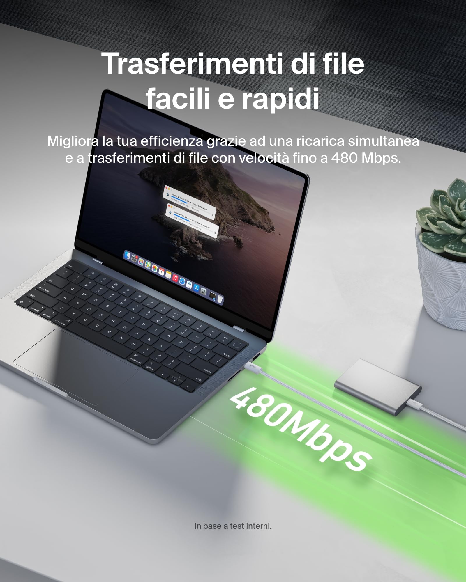 Belkin Confezione da 2 cavi intrecciati da USB-C a USB-C da 1,5 m, 60 W, cavo flessibile per ricarica rapida, cavo Type-C per iPhone 17 e iPhone 16 series, Galaxy S25, Pixel 10, iPad Pro e altri, nero - ChargeCover