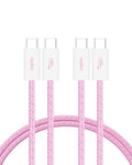 Belkin Confezione da 2 cavi intrecciati da USB-C a USB-C da 1,5 m, 60 W, cavo flessibile per ricarica rapida, cavo Type-C per iPhone 17 e iPhone 16 series, Galaxy S25, Pixel 10, iPad Pro e altri, nero - ChargeCover