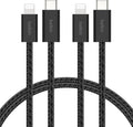 Belkin Confezione da 2 cavi intrecciati USB-C con connettore Lightning da 1,5 m, cavo flessibile per ricarica rapida, cavo Lightning per iPhone 14 e precedenti, iPad 9a gen. e AirPods, nero - ChargeCover