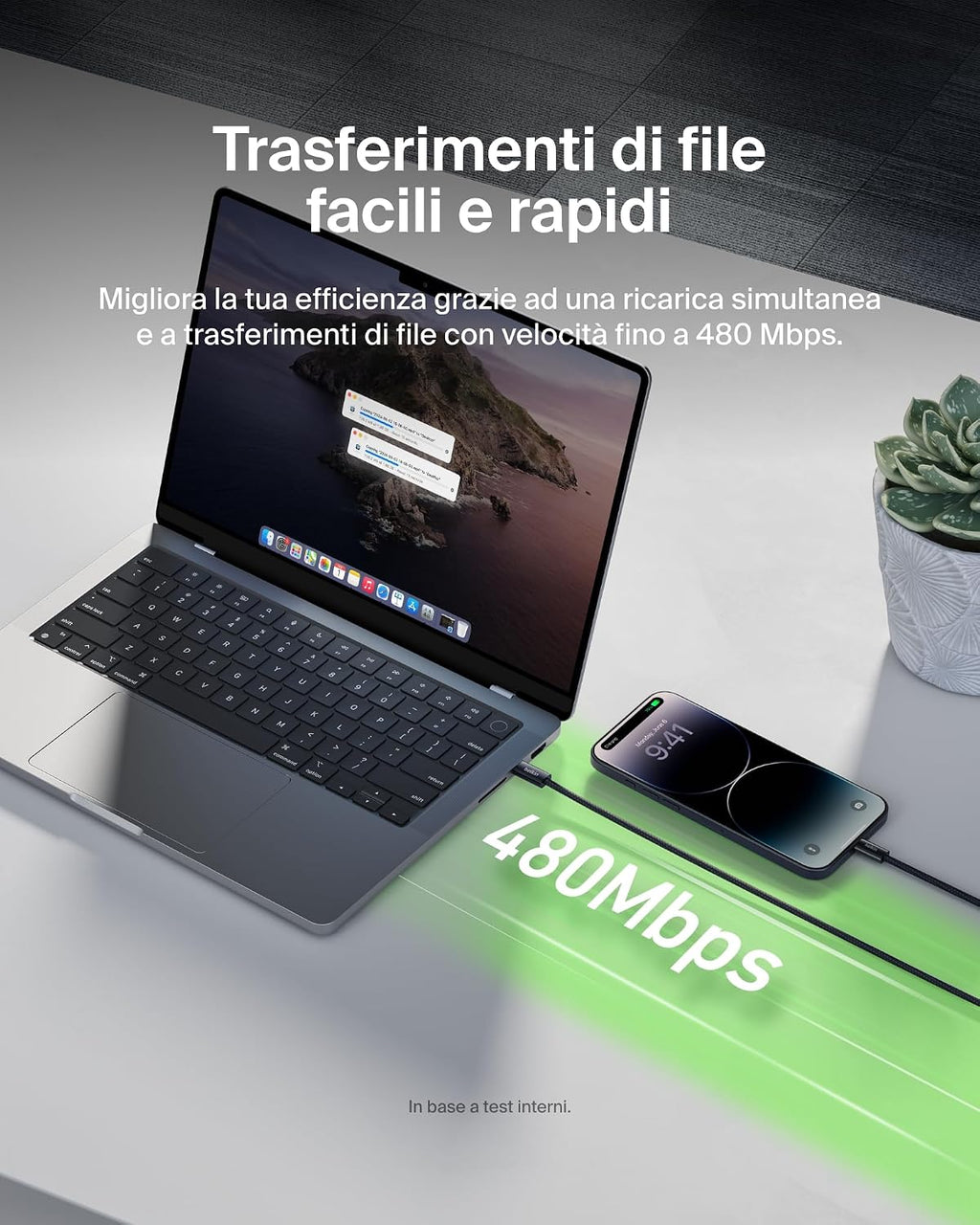 Belkin Confezione da 2 cavi intrecciati USB-C con connettore Lightning da 1,5 m, cavo flessibile per ricarica rapida, cavo Lightning per iPhone 14 e precedenti, iPad 9a gen. e AirPods, nero - ChargeCover