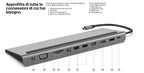 Dock USB-C Belkin 11 in 1 con molteplici porte, compatibile con laptop e dispositivi elettronici, connettore USB-C.