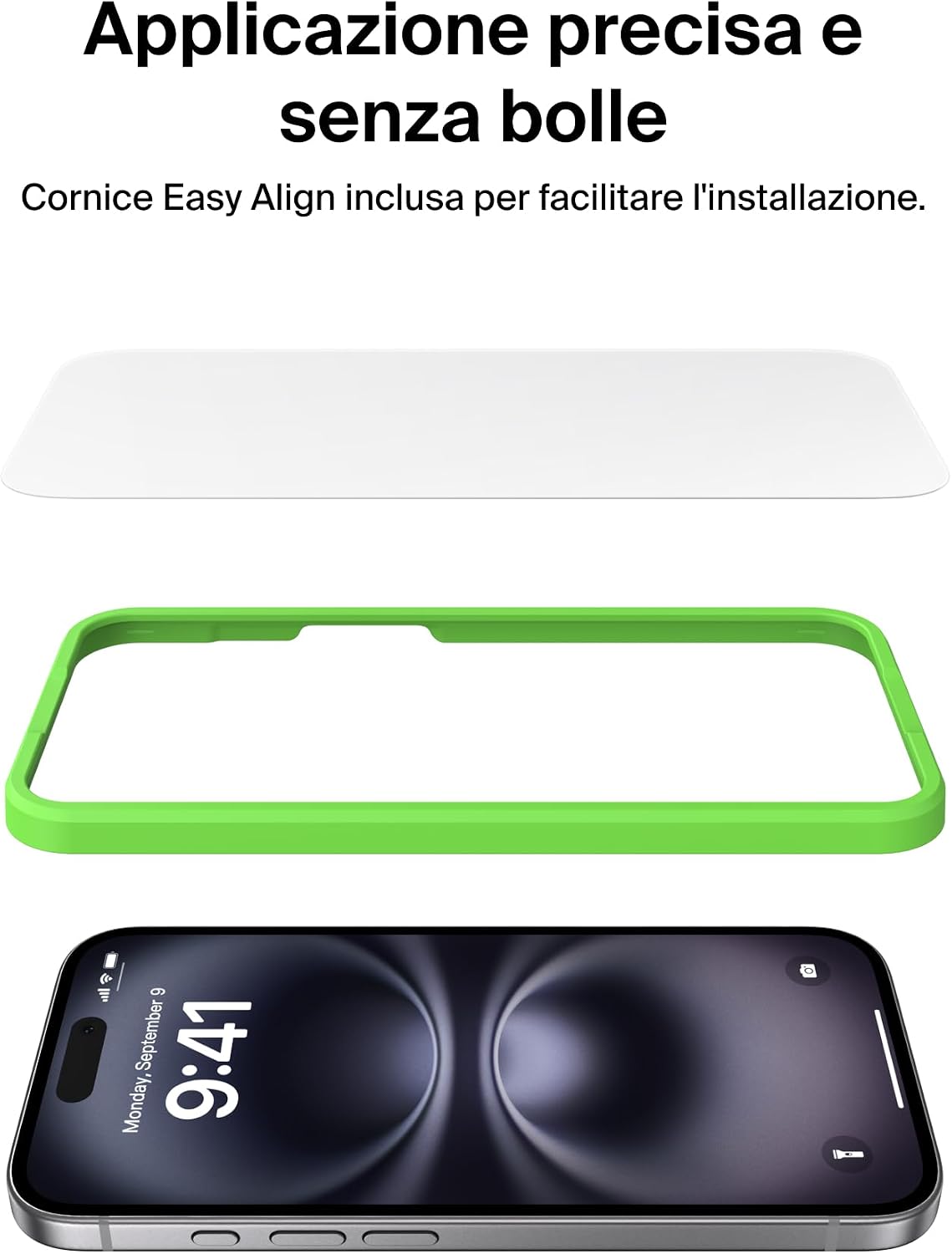 Belkin ScreenForce TemperedGlass Pellicola iPhone 17 Pro Max, Pellicola Protettiva Resistente a Graffi e Impatti, Cornice Easy Align Inclusa per un'Applicazione Senza Bolle, Confezione da 2 - ChargeCover