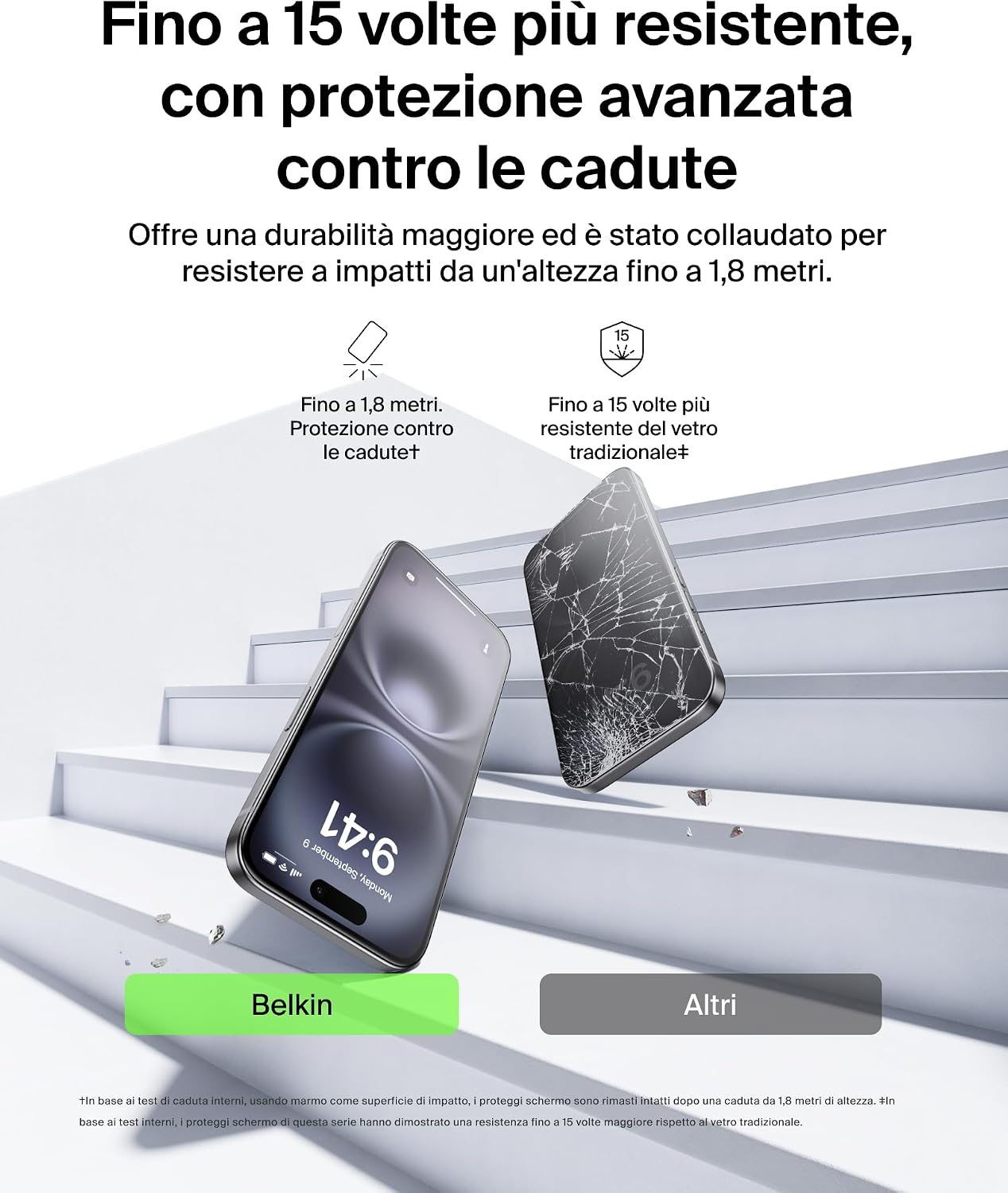 Belkin ScreenForce TemperedGlass Pellicola iPhone 17 Pro Max, Pellicola Protettiva Resistente a Graffi e Impatti, Cornice Easy Align Inclusa per un'Applicazione Senza Bolle, Confezione da 2 - ChargeCover