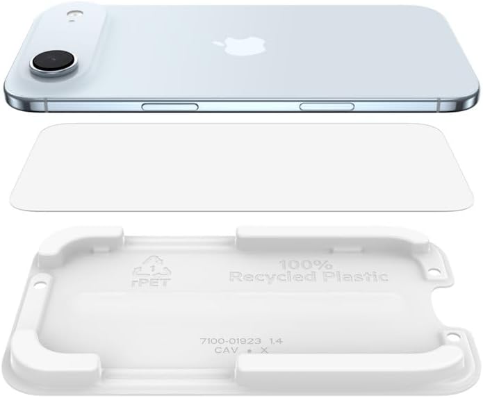 Belkin ScreenForce UltraGlass 2 Pellicola iPhone Air, Pellicola Protettiva Resistente a Graffi e Impatti, con Supporto Easy Align per un'Applicazione Senza Bolle, Durezza di 9H, Vetro Riciclato - ChargeCover