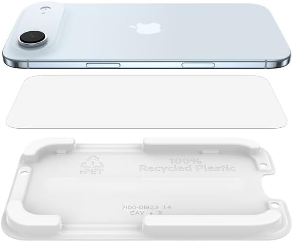 Belkin ScreenForce UltraGlass 2 Pellicola iPhone Air, Pellicola Protettiva Resistente a Graffi e Impatti, con Supporto Easy Align per un'Applicazione Senza Bolle, Durezza di 9H, Vetro Riciclato - ChargeCover
