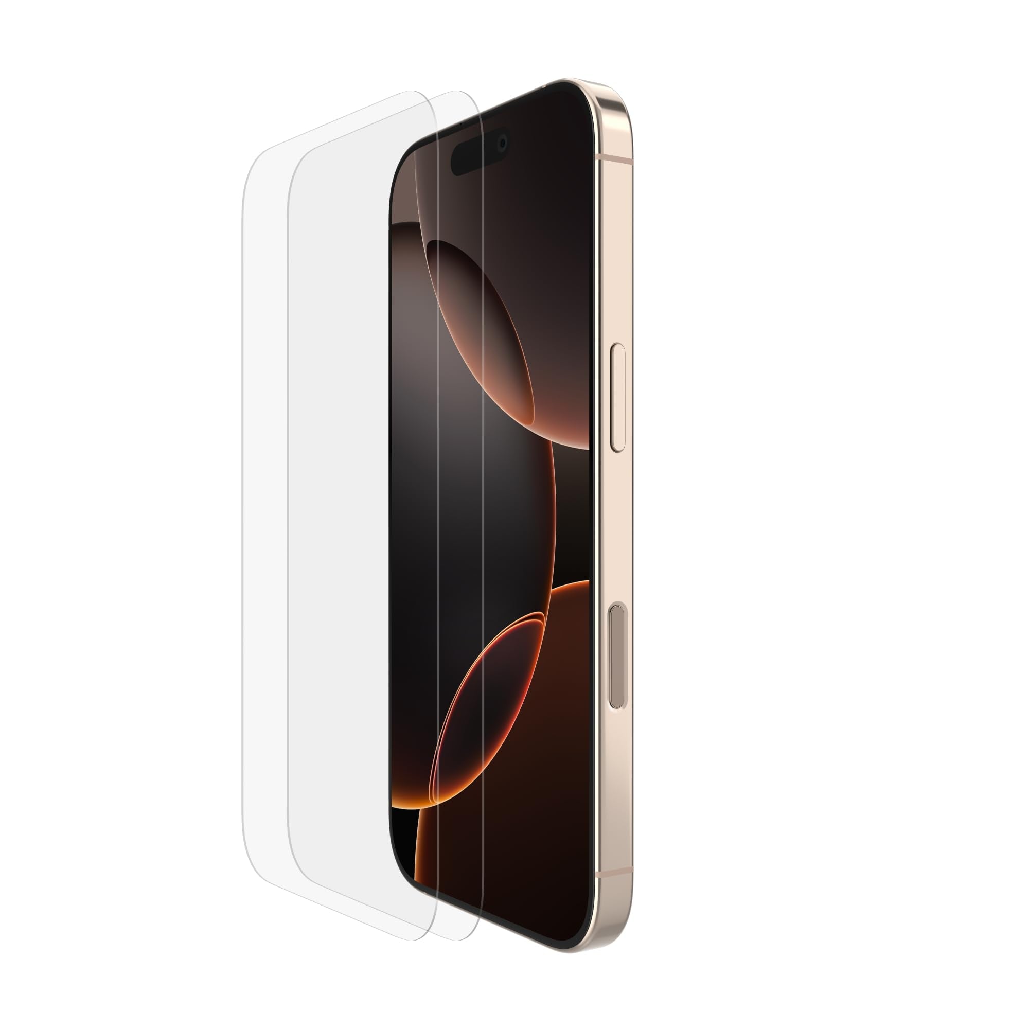 Belkin ScreenForce UltraGlass 2 Pellicola Vetro per iPhone 16 Pro, antigraffio, con durezza di 9H, sottile, include un supporto di allineamento, senza bolle, pellicola protettiva per iPhone 16 Pro - ChargeCover
