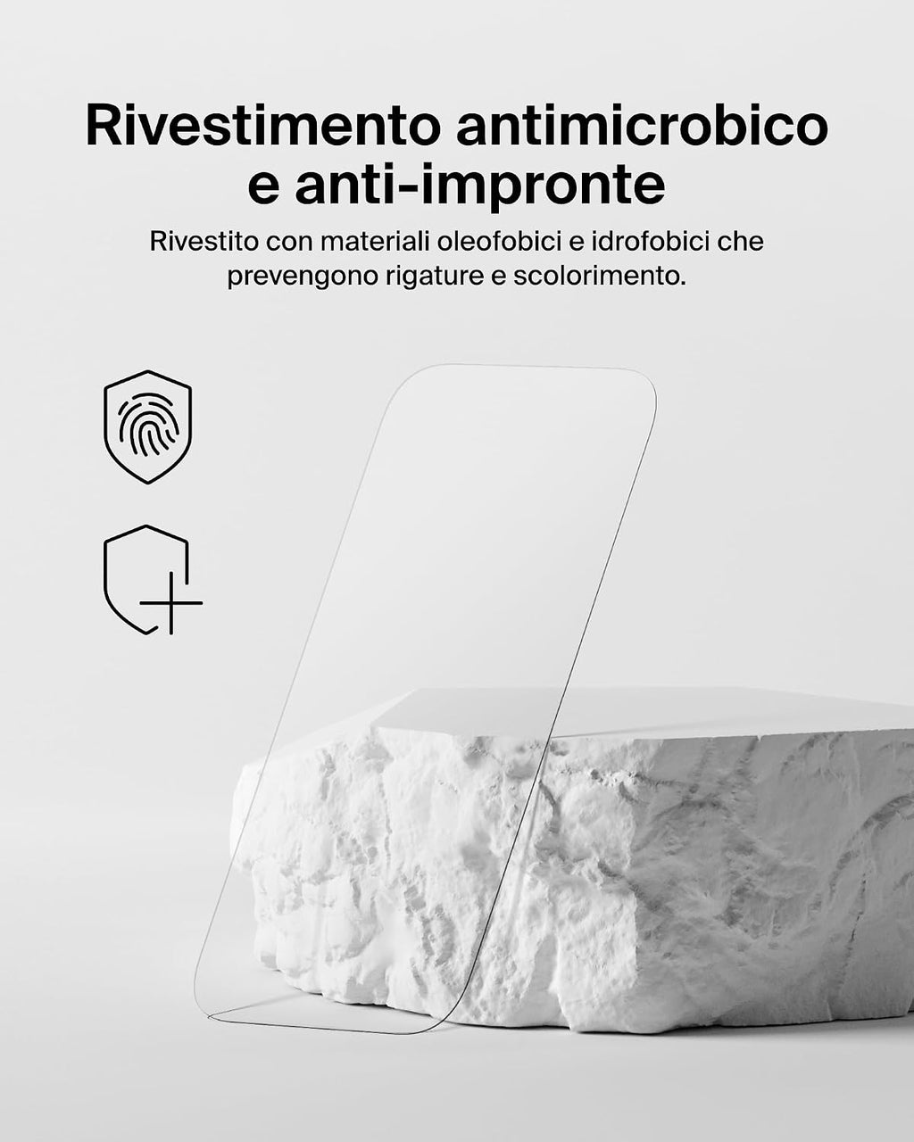 Belkin ScreenForce UltraGlass 2 Pellicola Vetro per iPhone 16 Pro, antigraffio, con durezza di 9H, sottile, include un supporto di allineamento, senza bolle, pellicola protettiva per iPhone 16 Pro - ChargeCover