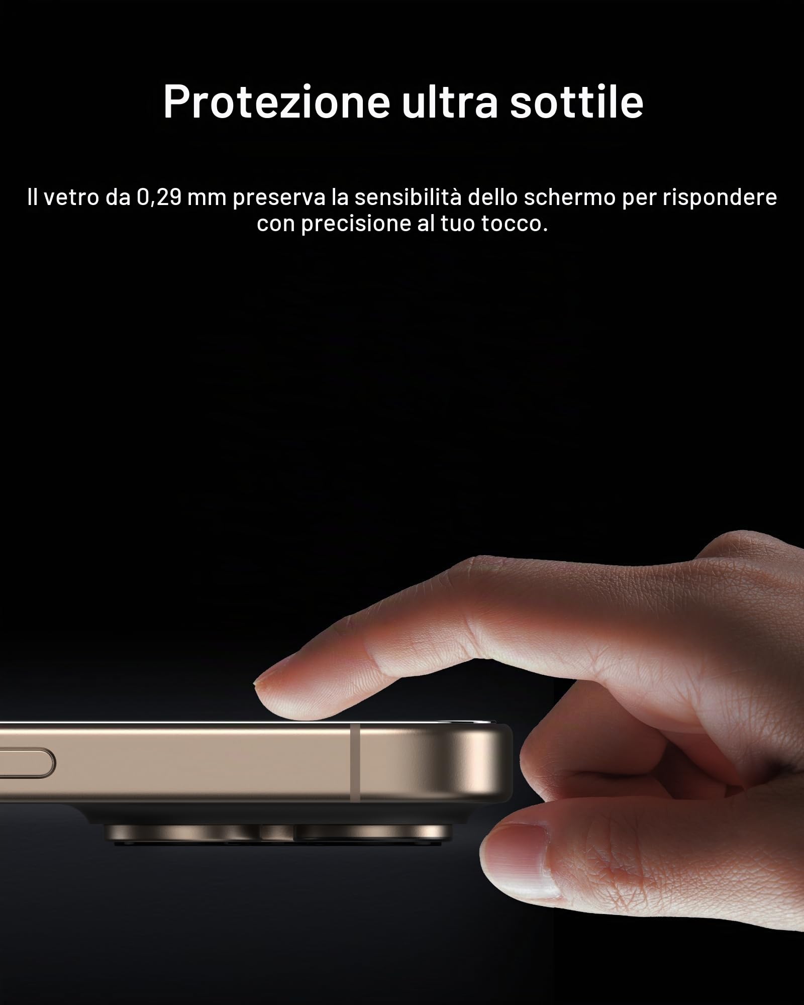 Belkin ScreenForce UltraGlass 2 Pellicola Vetro per iPhone 16 Pro, antigraffio, con durezza di 9H, sottile, include un supporto di allineamento, senza bolle, pellicola protettiva per iPhone 16 Pro - ChargeCover