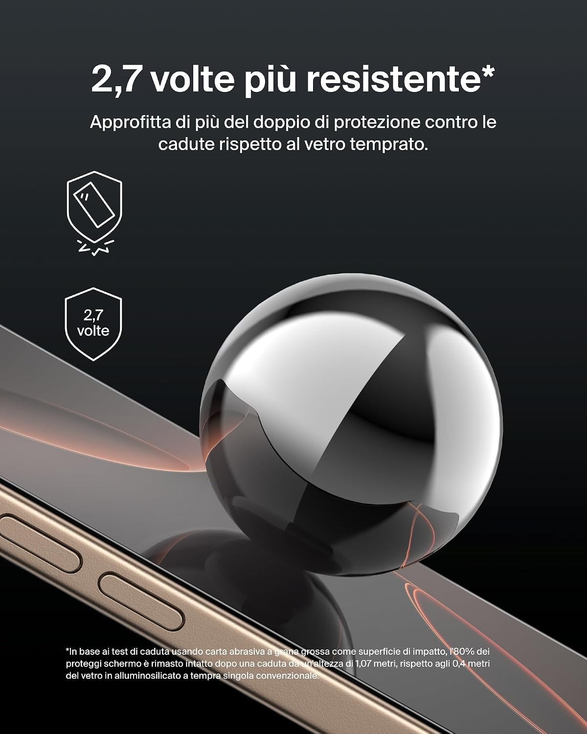 Belkin ScreenForce UltraGlass 2 Pellicola Vetro per iPhone 16 Pro, antigraffio, con durezza di 9H, sottile, include un supporto di allineamento, senza bolle, pellicola protettiva per iPhone 16 Pro - ChargeCover