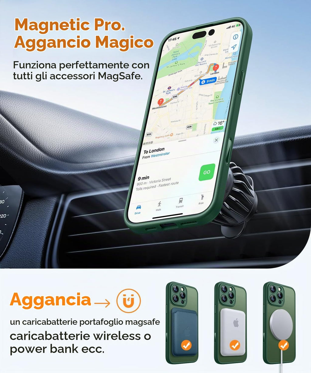 CANSHN Cover per iPhone 16 Pro(6.3"),[Camera Control] Supporto Magnetico Anello a 360°, [Protezione Completa Della Fotocamera], Custodia Traslucida Opaca Protettiva Sottile Antiurto,Viola Profondo - ChargeCover