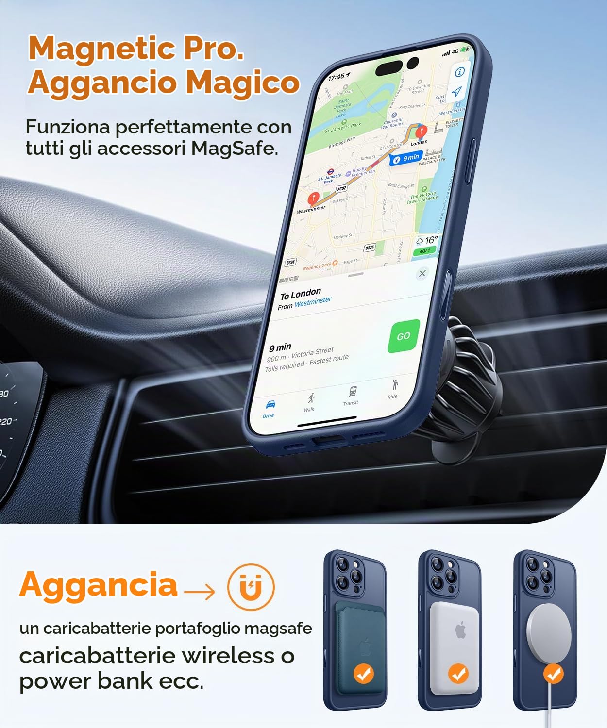 CANSHN Cover per iPhone 16 Pro(6.3"),[Camera Control] Supporto Magnetico Anello a 360°, [Protezione Completa Della Fotocamera], Custodia Traslucida Opaca Protettiva Sottile Antiurto,Viola Profondo - ChargeCover