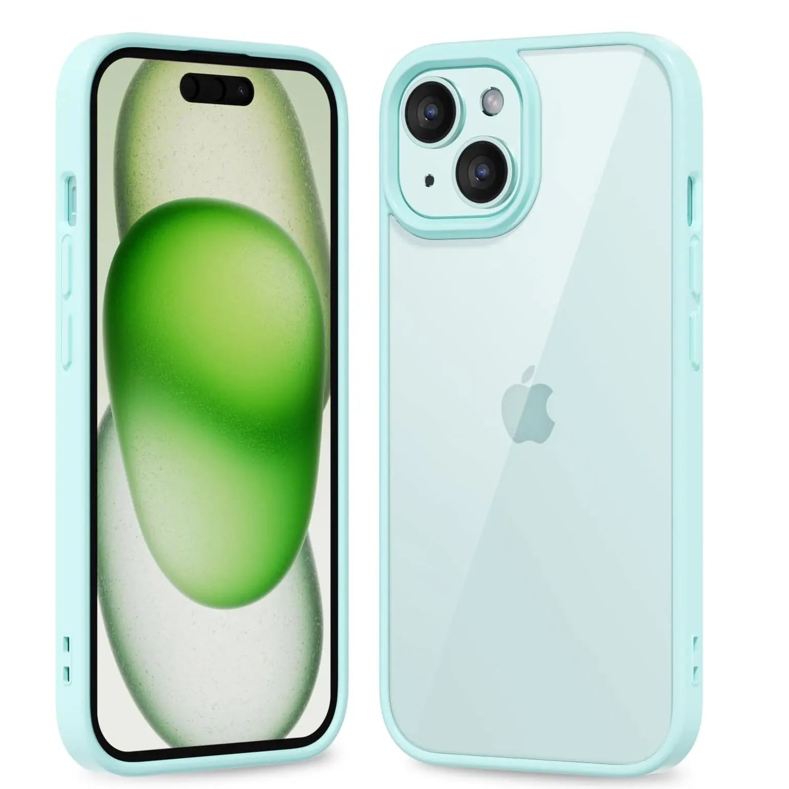 Custodia trasparente ChargeCover per iPhone 16, con design sottile e resistente, visibile con dettagli blu e trasparenza chiara