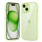 Custodia trasparente ChargeCover blu per iPhone 16, protezione sottile e resistente, visibile sullo smartphone.