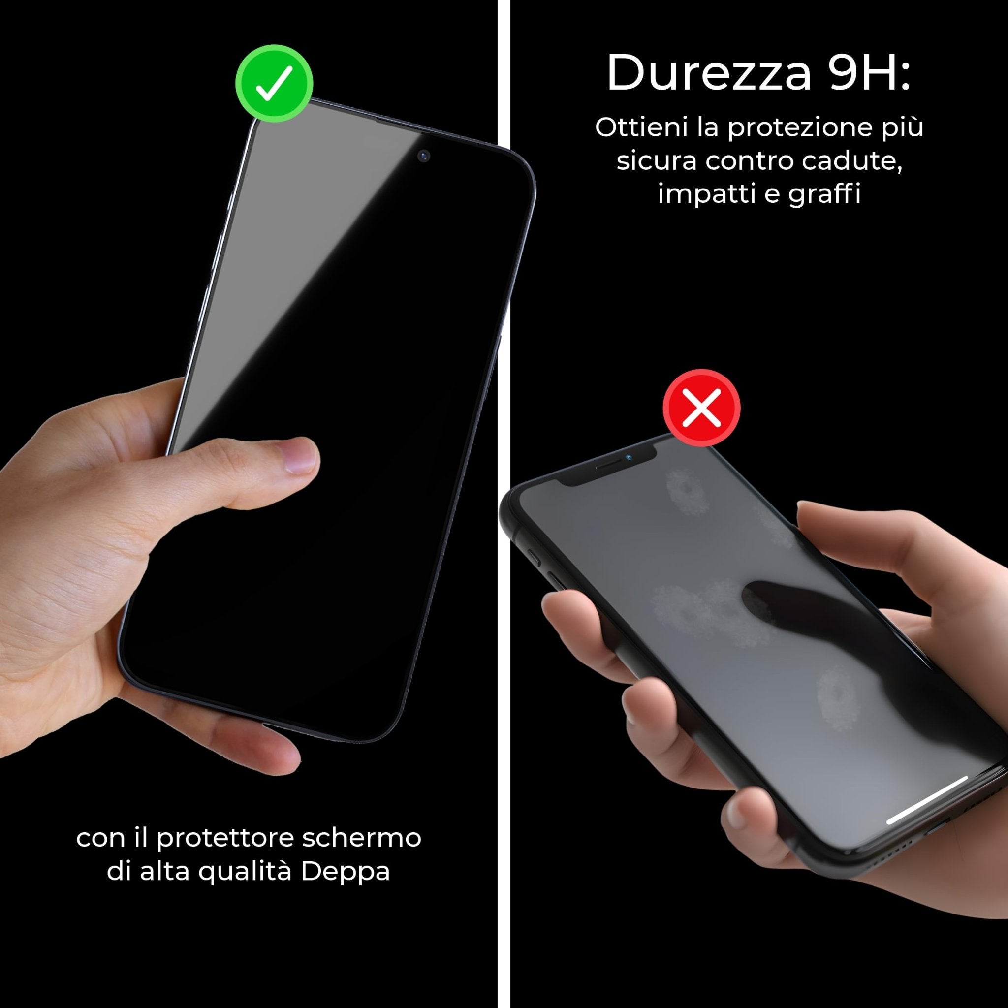 Deppa | 2 Pezzi | Pellicola Protettiva per iPhone 16, iPhone 15 (6.1") | Vetro Temperato Ultra Resistente con Kit di Installazione Facile | Copertura Totale, Senza Bolle - ChargeCover