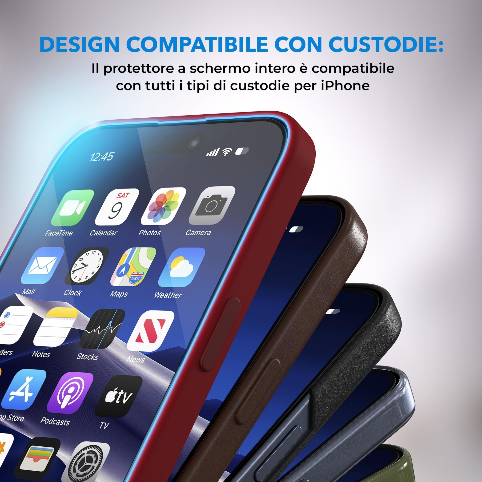 Deppa | 2 Pezzi | Pellicola Protettiva per iPhone 16, iPhone 15 (6.1") | Vetro Temperato Ultra Resistente con Kit di Installazione Facile | Copertura Totale, Senza Bolle - ChargeCover