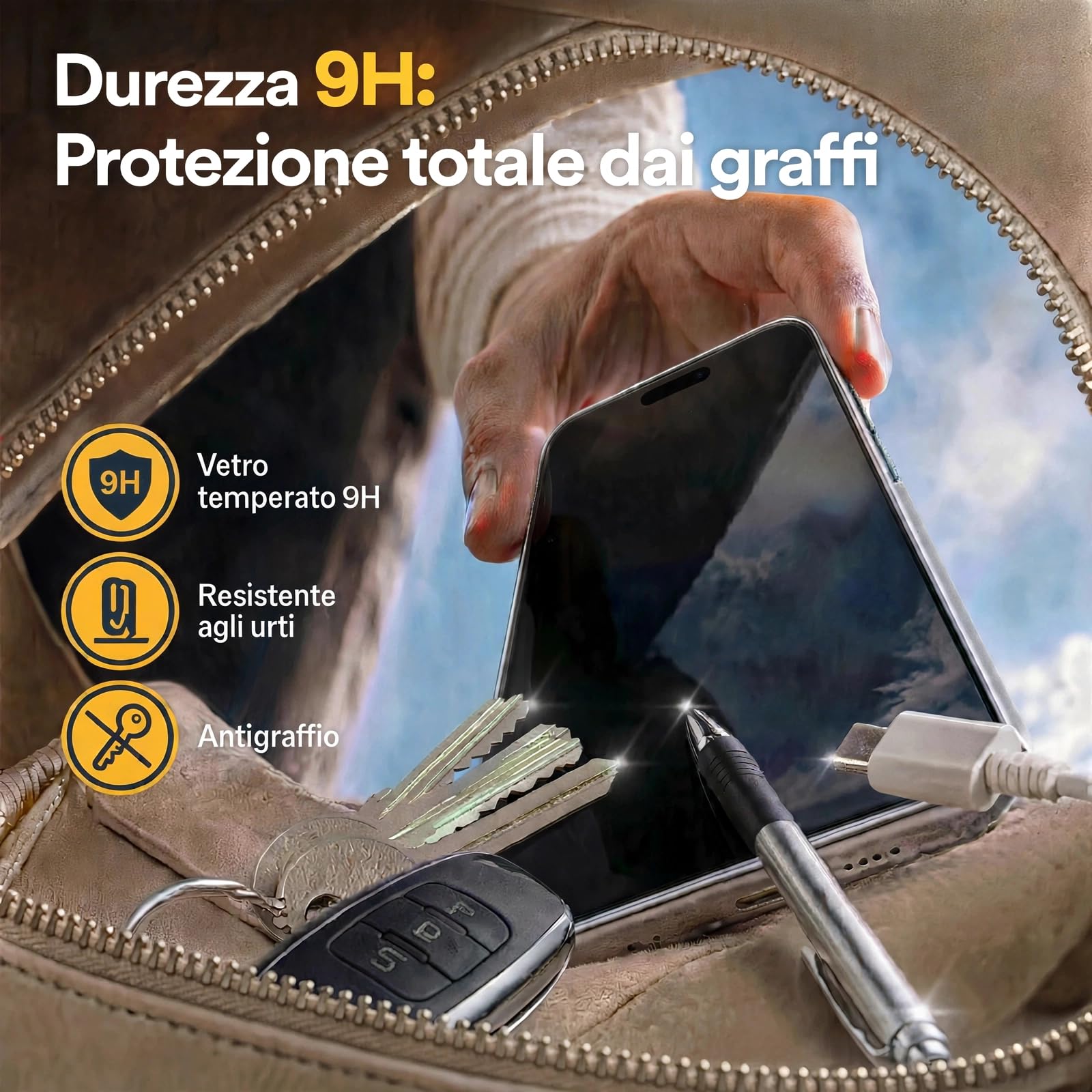 Deppa | 2 Pezzi | Pellicola Protettiva per iPhone 16, iPhone 15 (6.1") | Vetro Temperato Ultra Resistente con Kit di Installazione Facile | Copertura Totale, Senza Bolle - ChargeCover